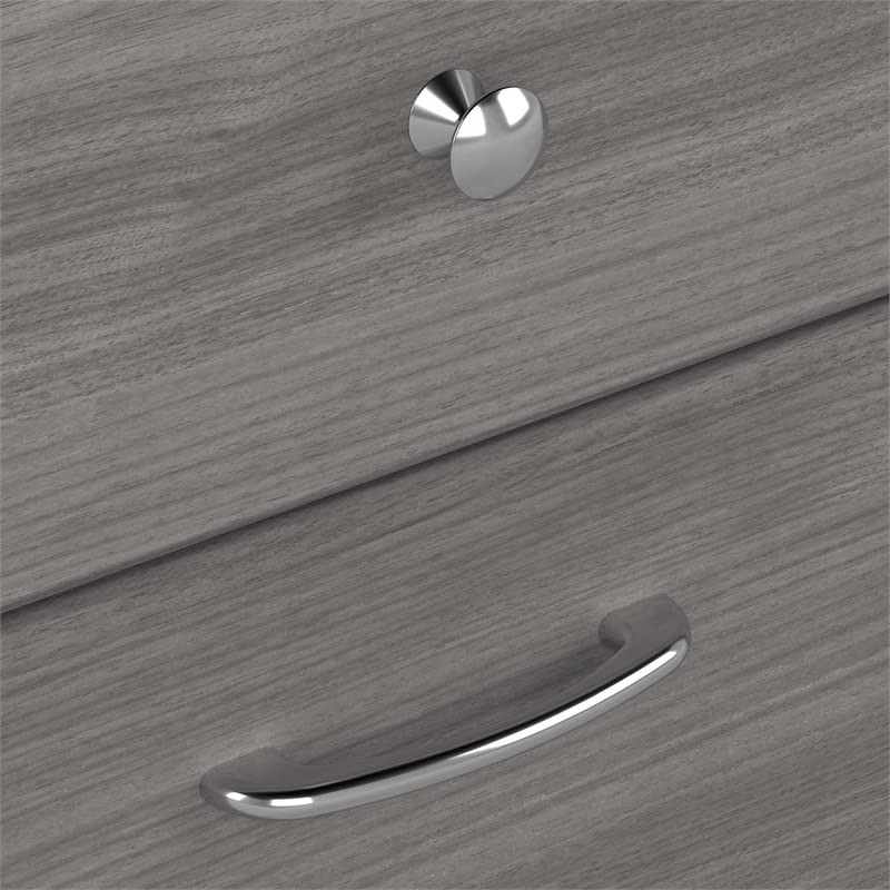 UrbanPro 60W Computer Desk with Hutch in Modern Gray - Engineered Wood UrbanPro