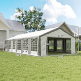 Outsunny 20 x 40 ft Heavy Duty Party Tent Outdoor Gazebo Wedding Tent Event Shelter Carport BBQ with Removable Sidewalls & Windows, Outside Waterproof Canopy for Parties, White and Gray Outsunny
