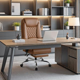 Homall Executive Home Office Chair with Lumbar Support,400lbs Adjustable Ergonomic High Back Office Chair Reclining Managerial Chair for Home Office (Brown) Homall