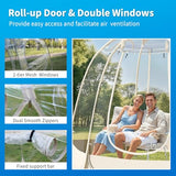 TABU Pop Up Bubble Tent for 12-14 Person, 12×12ft Coldproof & Windproof Outdoor Bubble Tent with Vent Windows, Large Camping Shelters for Party, Backyards, Hiking, Beige TABU