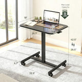 SageNest Adjustable Mobile Standing Desk, Rolling Sit-Stand Laptop Desk with Locking Wheels, Compact Portable Computer Table for Home Office or Dorm, Black SageNest