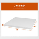 PayLessHere 5 Inch Gel Memory Foam Mattress Medium Firm Mattresses CertiPUR-US Certified Bed-in-a-Box Pressure Relieving King Size,Fiberglass Free，White PayLessHere