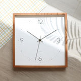 mooas Wooden Frame Flatwood Wall Clock,12" Wood Wall Clock Non-Ticking Sweep Movement Decorative Wall Clock Battery Operated Wall Clock for Home Living Room Kitchen Bedroom Office School(Dark Brown) mooas