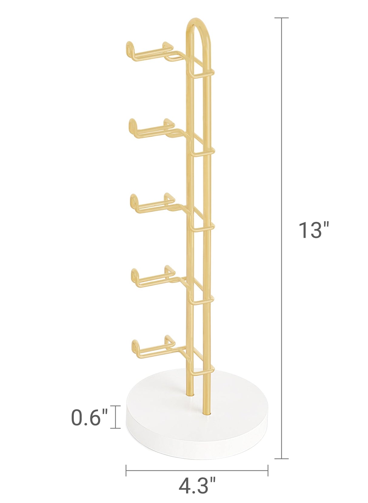 Mkono Sunglasses Organizer Glasses Holder Stand Sunglass Storage Eyeglasses Rack Metal Frame with Wood Base for 5 Pairs of Eyewear Display for Table Desk Countertop Dresser Bedroom, Set of 1, Gold Mkono