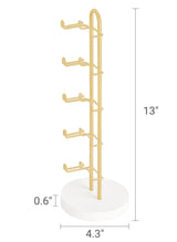 Mkono Sunglasses Organizer Glasses Holder Stand Sunglass Storage Eyeglasses Rack Metal Frame with Wood Base for 5 Pairs of Eyewear Display for Table Desk Countertop Dresser Bedroom, Set of 1, Gold Mkono