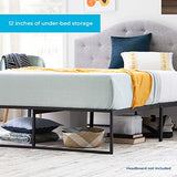 Linenspa Folding Metal Platform Bed Frame - Easy Assembly - Sturdy Steel - No Box Spring Needed - Underbed Storage - Mattress Foundation - 14" High - Traditional Design - Full Size Linenspa