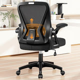 Office Chair, Ergonomic Home Computer Desk Chairs, Comfy Breathable Mesh Chair with Adjustable Lumbar Support Flip-up Armrests, Executive Task Chair with High Back for Home Office Rolling Swivel Chair BestGlory