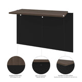 Bestar Connexion U-Shaped Executive Desk with Pedestal and Hutch, 72W, Antigua & Black Bestar