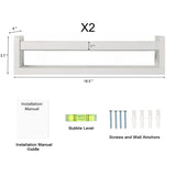 JORIKCHUO Nursery Book Shelves | Set of 2 Wood Floating Shelves for Kids Room, Kitchen Spice Rack, or Rustic Wall Mounted | Farmhouse Bathroom Décor (Rustic White). JORIKCHUO