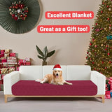 2026 Waterproof Sofa Dog Blanket (30"x70") Comfy Couch Sofa Mat for Pets with Anti-Slip Back, Universal Incontinence Lightweight Liner Pad for Furniture Car Picnic etc Durable Washable, Wine Red ZNSAYOTX
