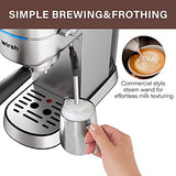 wirsh Espresso Machine,20 Bar Espresso Maker with Commercial Steamer for Latte and Cappuccino, Expresso Coffee Machine with 42 oz Removable Water Tank,Stainless Steel (Home Barista) wirsh