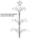 HOHIYA 47 Inch Ornament Display Tree Metal Christmas Stand Rotating Chrome Silver 60 Hooks Hanger Wire Hanging for Swarovski 2024 Crystal Glass Decorations Gift Taiwan Made HOHIYA