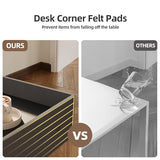 Claiks L Shaped Standing Desk, 55 Inch Electric Height Adjustable Desk with Splice Board Corner Workstation for Home Office, Black Claiks