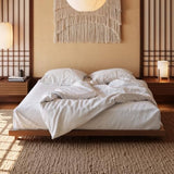 homary Japanese Style Queen Floor Bed Frame, 6.3" Low Profile Tatami Platform Bed with Carbon Steel Slats & Wood-Finished Metal Frame, No Box Spring Needed, Fits Queen Mattress 60" W x 80" L homary