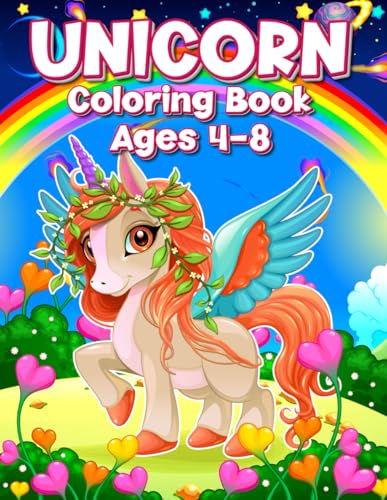 Unicorn Coloring Book: Ages 4-8 WoodArtSupply