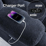 Oversized Power Zero Gravity Recliner Chairs for Adults, Electric Reclining 0 Gravity Chair for Big Man,Soft Fabric Overstuffed Single Recliners with USB Charger Port for Living Room, Blue