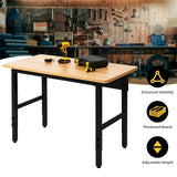 48" Adjustable Workbench, Work Table for Garage, 2000 LBS Capacity Hardwood Work Bench, Heavy Duty Table for Workshop, Office, Garage, Home spanspace