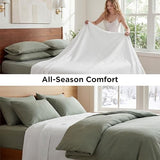 Bedsure Gentlesoft 100% Cotton Blanket Queen Size for Bed - Cooling Breathable and Soft for Spring Summer, Thick Cozy Waffle Weave Blanket Gifts for Women, White, 90x90 Inches Bedsure