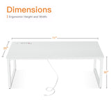 Coleshome 71 Inch Computer Desk with USB Ports, Large Office Desk, Long Study Student Writing Desk, White Coleshome