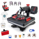 ZZBSOD Heat Press Machine Pro 8 in 1 Heat Press Combo 15'' X 12'' Swing Away Digital Heat Transfer Machine for T-Shirts Mug Cap Plate ZZBSOD