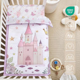 NacoMoco 3-Piece Crib Bedding Set for Girls - Ultra Soft Baby Bedding Set Includes Crib Comforter, Sheet & Skirt (Purple) NacoMoco