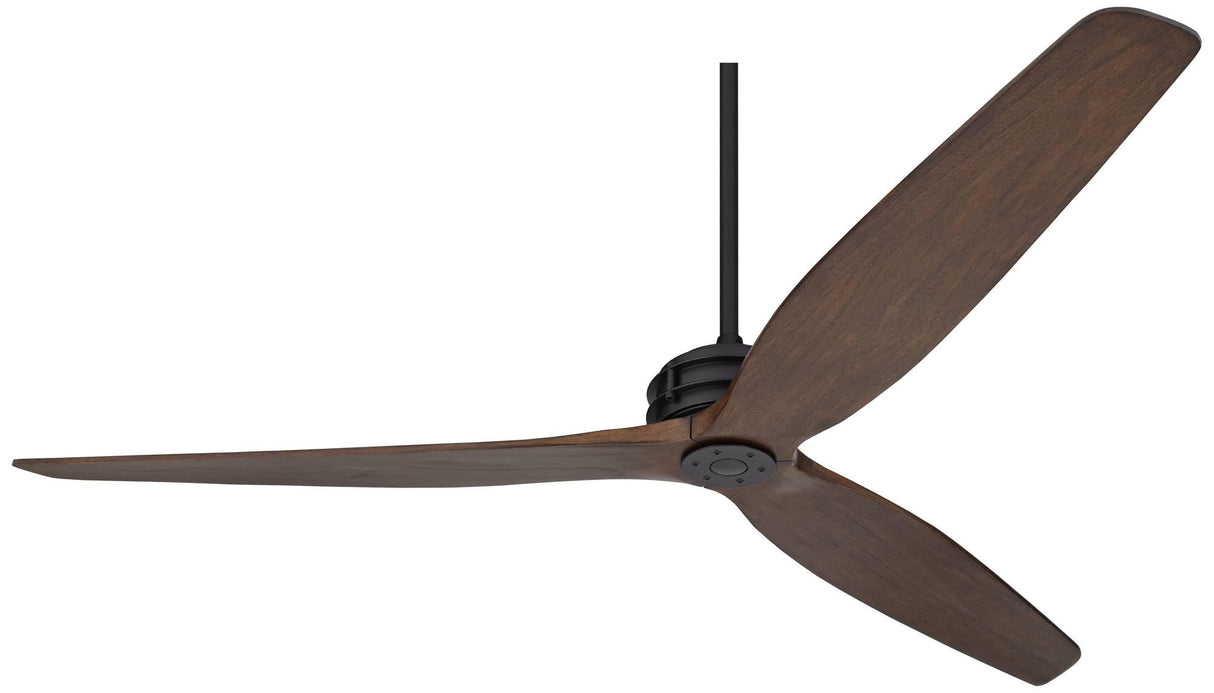 Casa Vieja 62" Coronado Aire Modern Industrial 3 Blade Indoor Outdoor Ceiling Fan with Remote Control Matte Black Dark Walnut Wood Damp Rated for Patio Exterior House Home Porch Gazebo Casa Vieja