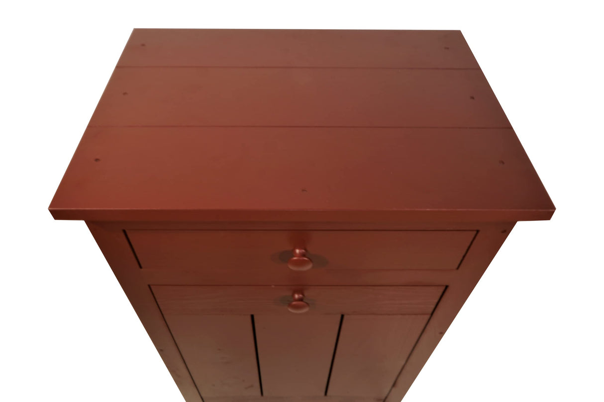 DutchCrafters 34" Solid Pine Wood Soft Close Tilt Out Trash Can Recycle Bin with Drawer, 9 Gallon/36 Quart - Amish Made in USA (Cranberry Red) DutchCrafters