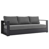 Modway Tahoe Aluminum Outdoor Patio Sofa in Gray Charcoal Modway