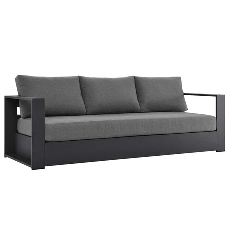 Modway Tahoe Aluminum Outdoor Patio Sofa in Gray Charcoal Modway