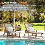 LUE BONA Chaise Lounge Chair Outdoor, HDPS and HDPE Wicker Material, Patio Lounge Chair with Adjustable Backrest, Resin Pool Lounge Chairs with Wheels for Backyard, Poolside and Deck,Teak