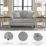 Signature Design by Ashley Adlai Casual Loveseat with 2 Toss Pillows, Light Gray Signature Design by Ashley