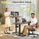 Furmax Electric Standing Desk, 45 x 24 Inches Sit Stand up Desk, Sit Stand Height Adjustable Home Office Desk with 4 Height Position Memory - with Splice Board (Rustic Brown, 45) Furmax