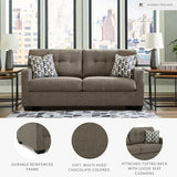 Signature Design by Ashley Mahoney Contemporary Tufted Sofa, Dark Brown Signature Design by Ashley