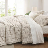 Bedsure Queen Comforter Set - Beige Bed Set, 3 Pieces Cute Floral Bedding, 1 Soft Botanical Flowers Comforter and 2 Pillow Shams Bedsure