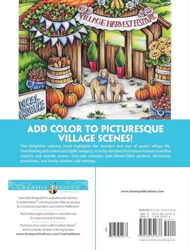Creative Haven Village Charm Coloring Book (Adult Coloring Books: In The Country) Dover Publications