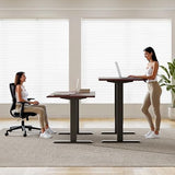 Onbrill Standing Desk, 47x23.6 Inches Whole-Piece Board Rectangle Stand Up Desk with Solid Wood Desktop and Memory Controller, Adjustable Height from 28-46 Inches for Home & Office, Black Walnut ONBRILL