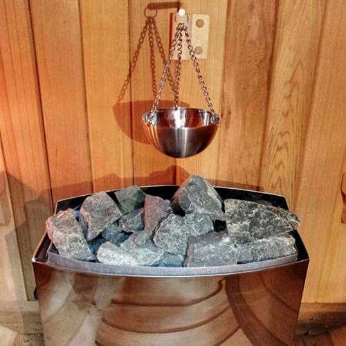 Augustusws Wooden Sauna Bucket with Ladle, 7L Luxurious Finnish Sauna Bucket Sauna Spa Accessories with Ladle Hourglass Thermometer Hygrometer Sauna Aromatherapy Oil Cup Kit Augustusws