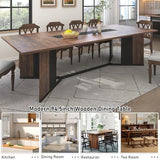 Hlivelood 94Inch Dining Table for 10 People,Modern Brown Rectangular Kitchen Table W/Waterproof Wood Tabletop,Long Dining Room Tables W/Adjustable Legs&Metal Frame for Kitchen Living Room?Brown? Hlivelood