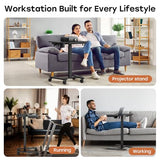 JYLH JOYSEEKER Mobile Small Standing Desk with Drawer, 23.6"x19.7" Rolling Laptop Cart on Wheels, Height Adjustable Sit Stand Computer Workstation with Storage for Compact Space, Black JYLH JOYSEEKER