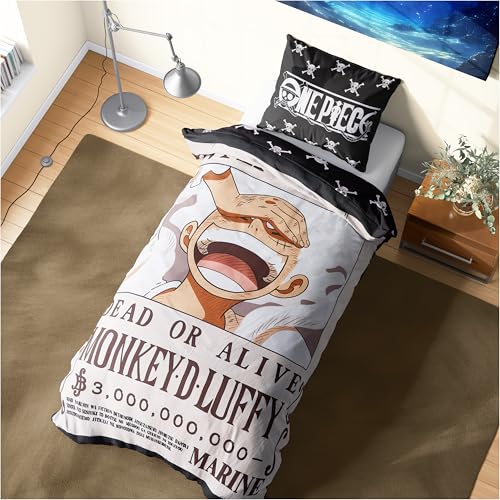 Get Trend One Piece Single Duvet Cover Set with Pillowcase for Boys, Girls, 53"x79", Soft Kids Bedding, Anime Gifts for Kids (Multi One Piece) Get Trend
