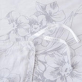 ALEISSEL 100% Natural Cotton 3pcs Floral Duvet Cover Sets-Grayish White Duvet Cover with Gray Luxurious Flowers & Branches Pattern,Botanical Comforter Cover Sets with Button Closure(King,Botanical ALEISSEL
