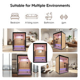 OUTEXER 2 Person Infrared Sauna Room Far Infrared Saunas Home Canadian Hemlock Indoor 2100W Low-EMF Dry Saunas with Oxygen Bar 7 Color Therapy 53.1 * 47.2 * 74.8inch OUTEXER