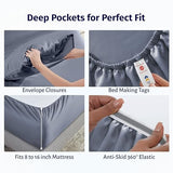 California Design Den Certified 100% Egyptian Cotton California King Sheets Set - Lightweight Percale Cal King Sheet Set with Deep Pockets, Crisp & Durable Luxury Bedding - Mineral Blue California Design Den