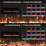 Valuxhome 30 Inches Recessed and Wall Mounted Electric Fireplaces Insert for Living Room with Remote,1500W/750W,13 Fuel Bed Colors, Overheating Protection, Crystal, Touch Screen, Timer, Black Valuxhome