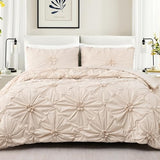Uspring Quilts Queen Size Elegant Flower Bedding Set with 2 Pillow Shams, Lightweight Soft Quilted Bedspreads Cozy Stylish Floral Bedding Comforter Sets for All Season (Khaki, 90'' x 90'') Uspring