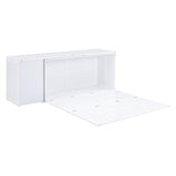 Ball & Cast Queen Size Murphy Bed,Cabinet Hideaway Bed with Rotable Desk,Wood Wall Bed can be Folded,Easy Assembly,Platform Bedframe for Kids Bedroom,Student Dorms,White Ball & Cast