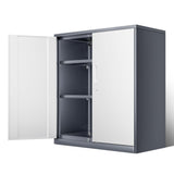 DNA MOTORING Metal Storage Cabinet, 36'' Locking Cabinet with 2 Doors and 2 Adjustable Shelves, Metal Cabinet Heavy Duty Utility Cabinet for Garage,Office,Home,Gym, Gray White, TOOLS-00631-GY-WH DNA MOTORING