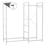 Seeday Fabric Dresser with Clothes Rack, 4 Drawers Dresser for Bedroom with Charging Station and LED Lights, Chest of Drawers with Wheels, Steel Frame, Wood Top, for Bedroom, Closet, White Seeday