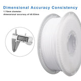 Likesilk ABS Filament 1.75mm, ABS 3D Printer Filament 1.75mm Heat Resistant 1kg Strong & Durable, Dimensional Accuracy +/- 0.02mm (ABS White, 1KG) Likesilk