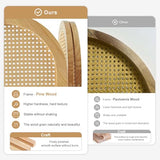 Svimi Room Dividers and Folding Privacy Screens, Pine Wood 5.6 Ft Double Hinged Rattan Partition Freestanding Wall Room Divider for Home - 3 Panels (Natural) Svimi